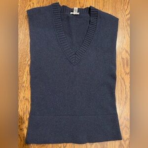 Loft Navy Women’s Sleeveless Medium Wool Sweater Vest Spring